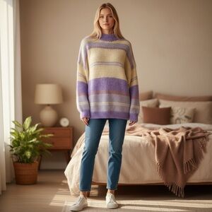 Easel NWT Multicolor Striped Women's Sweater